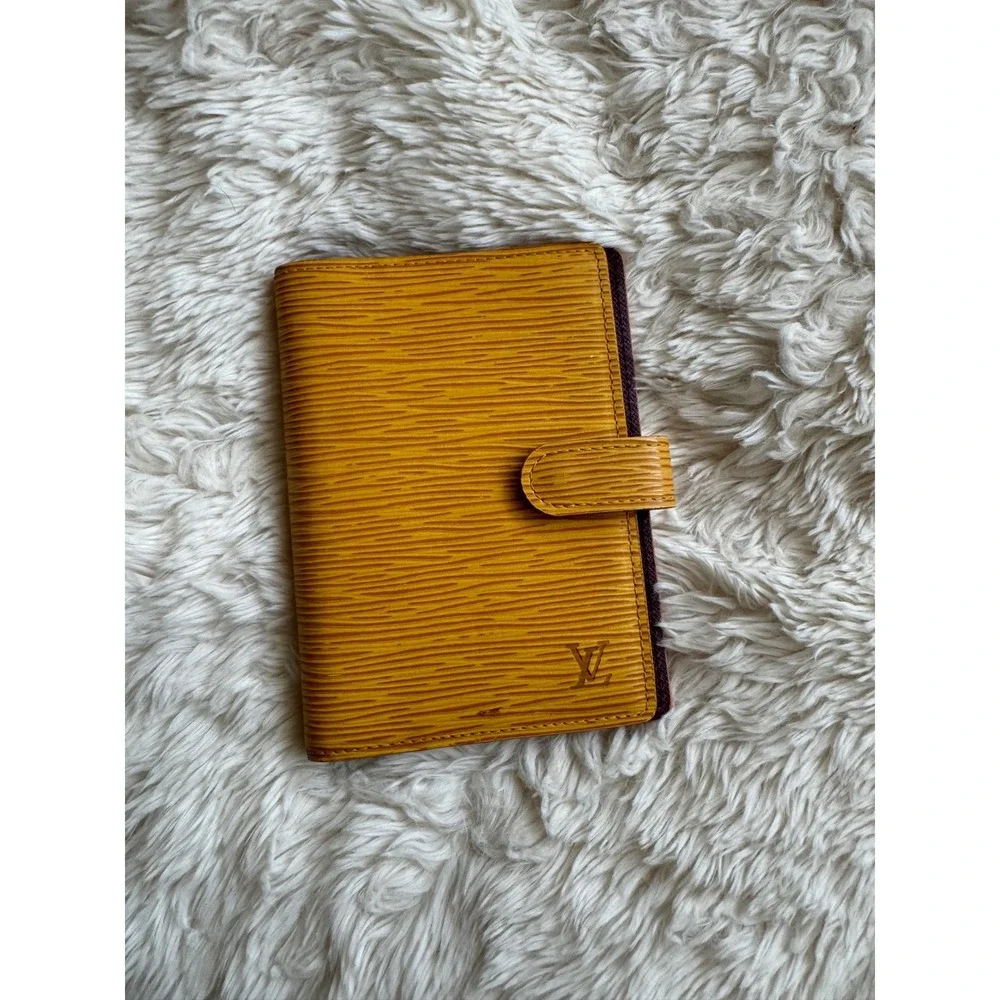 Louis Vuitton Yellow Purple Interior Epi Leather Agenda PM Tassil
